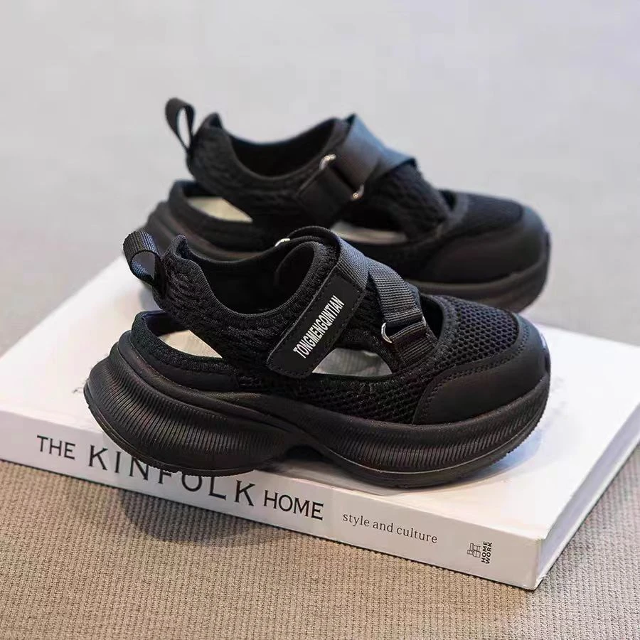 男童运动凉鞋夏款2025新款儿童软底网面女童鞋子大童透气包头鞋潮