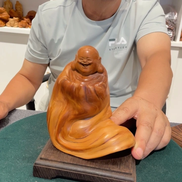 柏木（崖柏）从**来弥勒小摆件