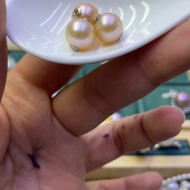 淡水珍珠吊坠(不含链)银S925镶嵌