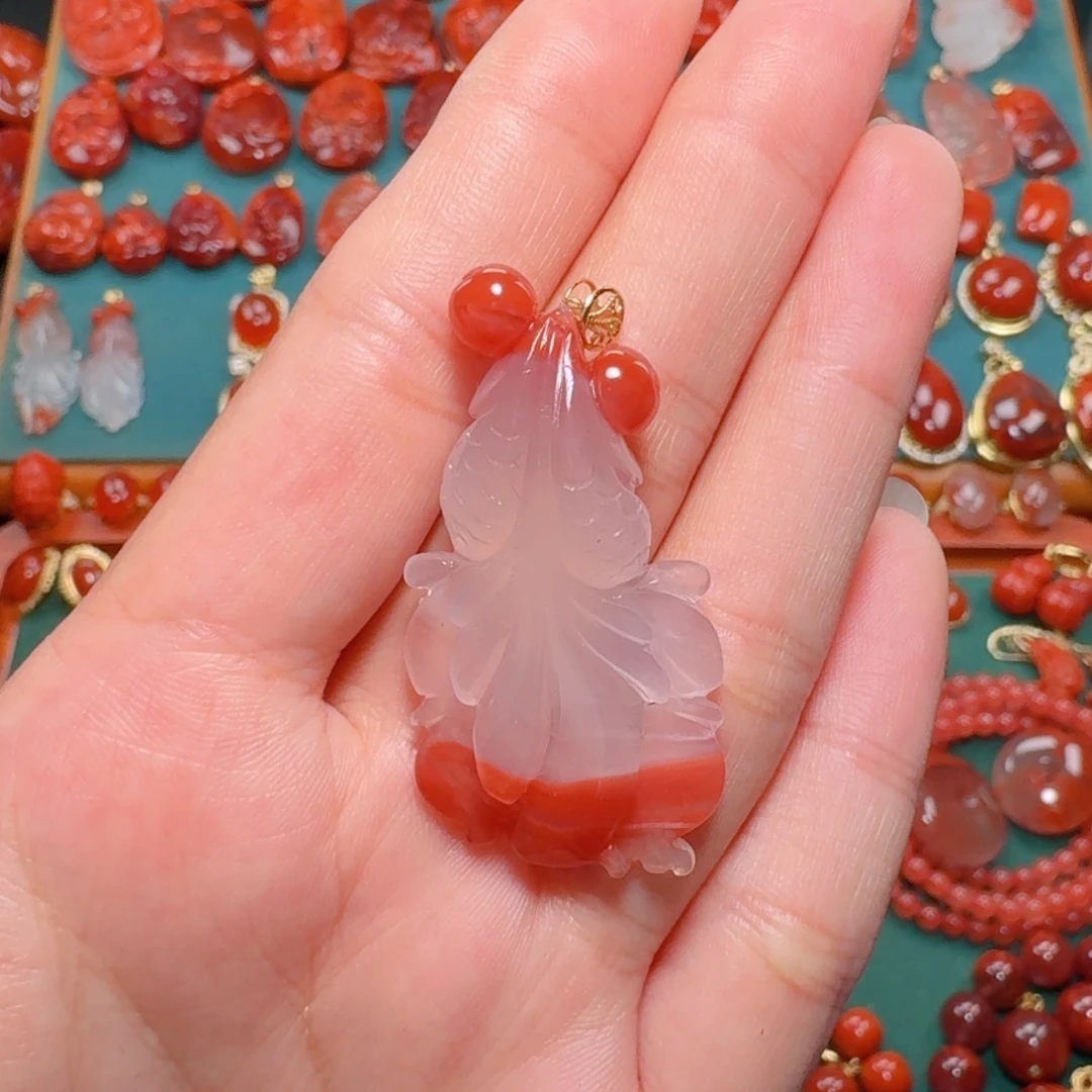 南红玛瑙南红18K金镶嵌