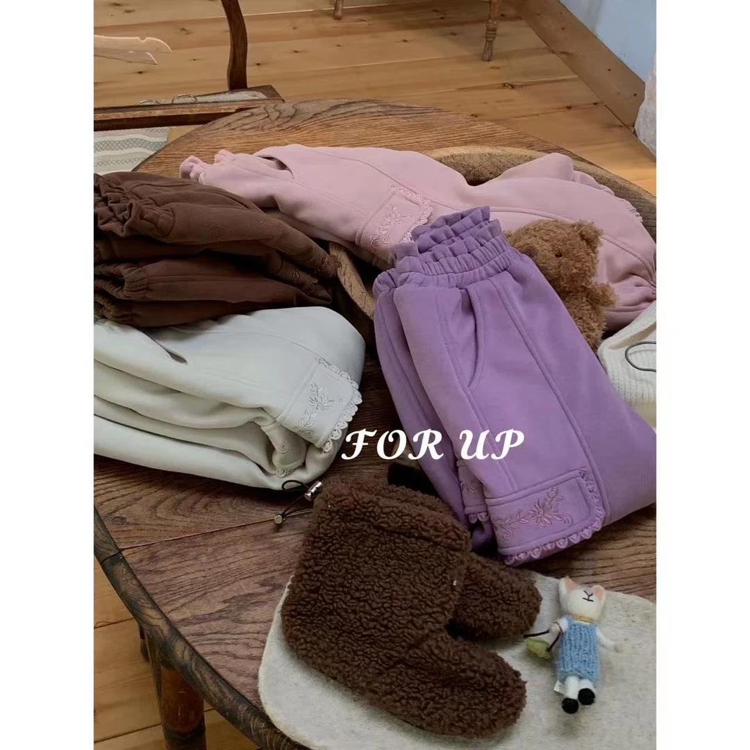 [FOR UP]法式冬季加厚丽斯花藤刺绣蚕丝棉裤244-FU-69851多色