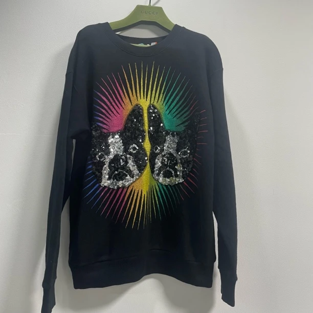 99新 GUCCI/古驰 古驰纯棉亮片卫衣/S码/A04085