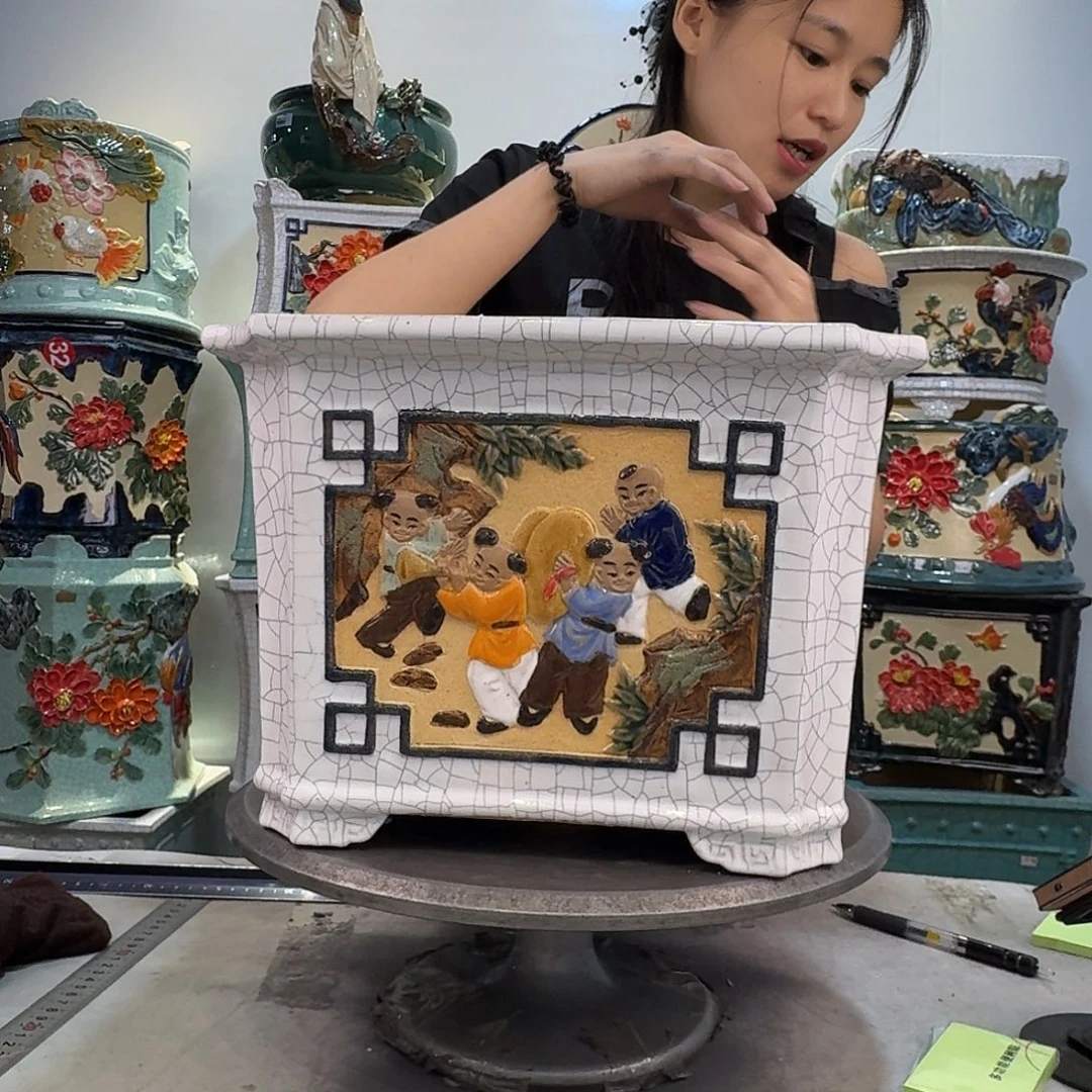 吉***转石湾盆350陶泥花盆