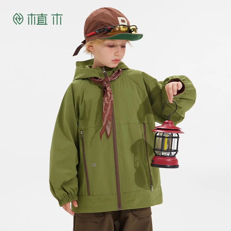 植木童装外套2025秋季新款中大童防风外套男童外套儿童中大童