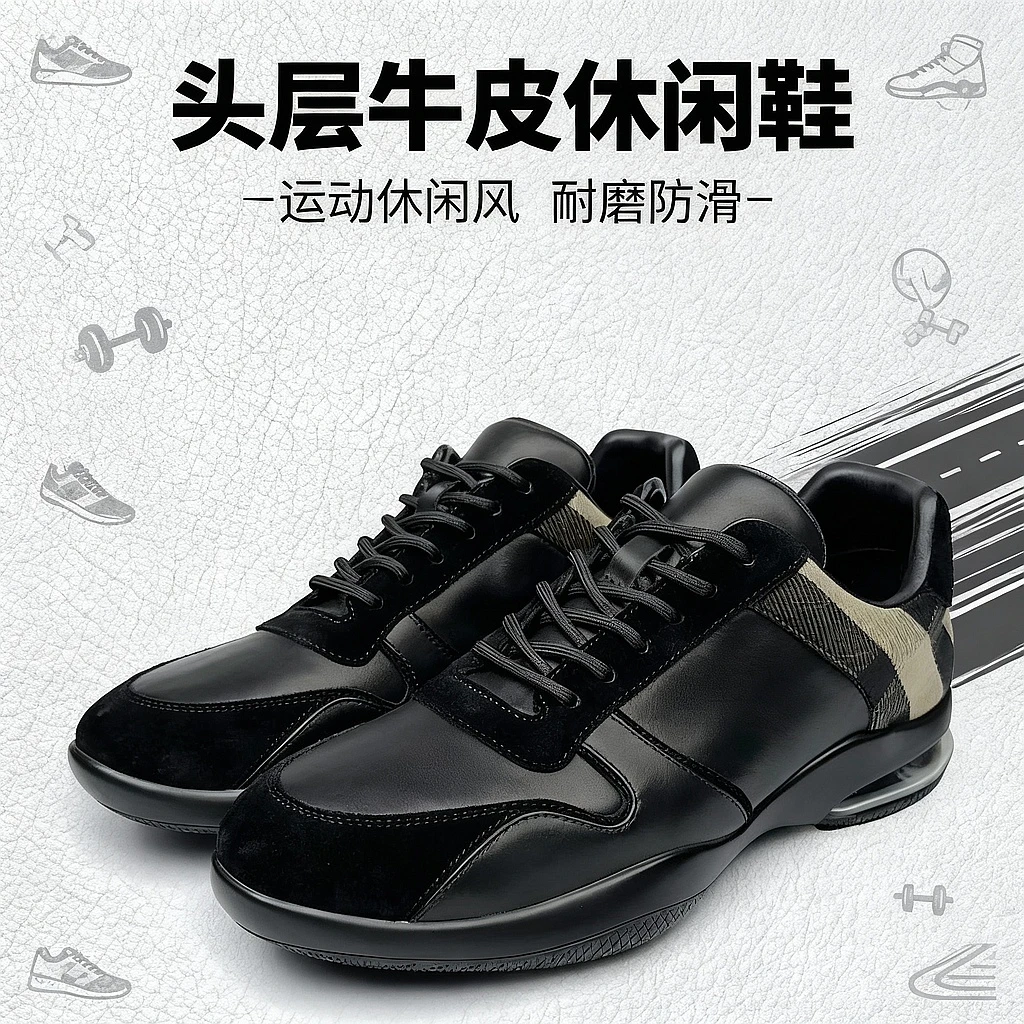 BV新款男鞋运动鞋商务牛皮真皮男皮鞋经典低帮舒适鞋子男款168