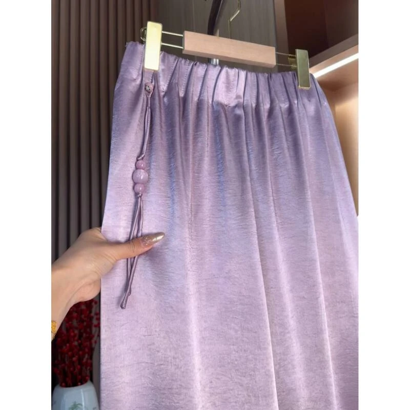 【清荷 】新中式国风春夏新款提花阔腿裤2025A6178-园园