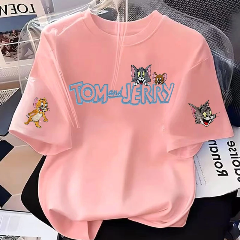 【6-4彩】2025纯棉男女同款纯棉T恤短袖t恤男女夏季彩色ins印花