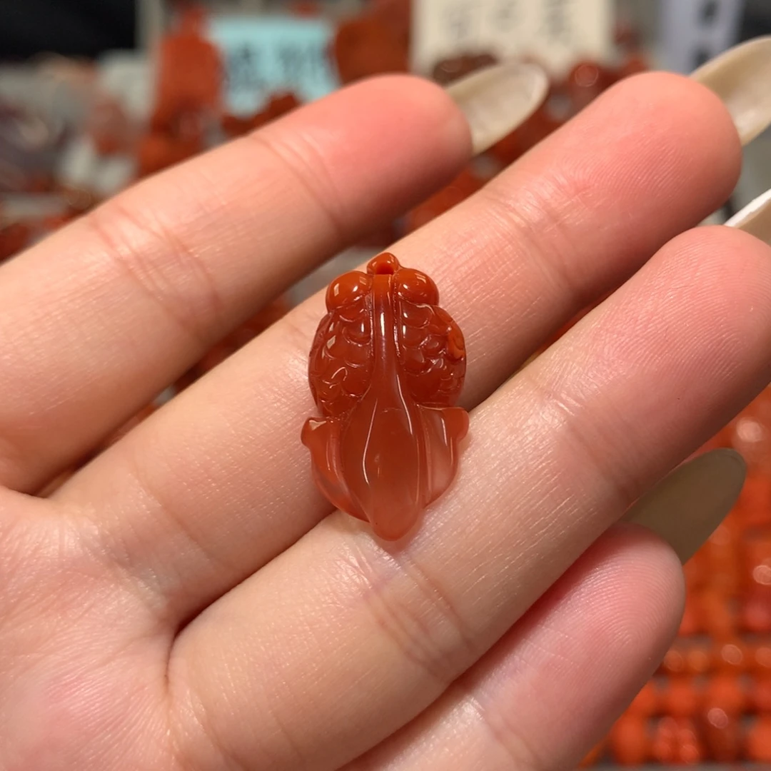 【闪购商品】未镶嵌金鱼微瑕放漏南红玛瑙