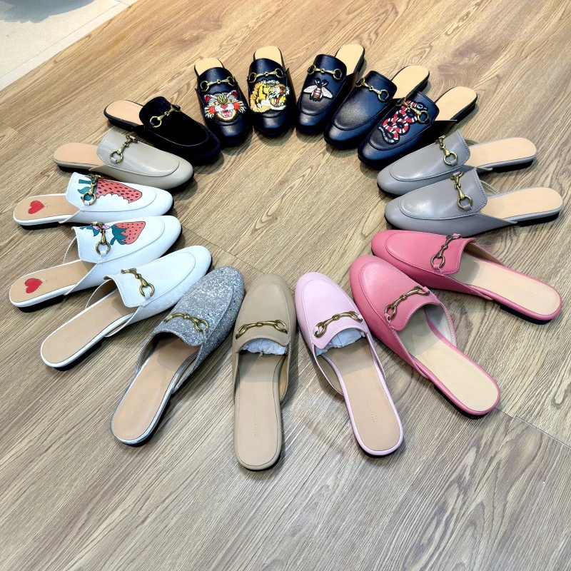 穆勒懒人鞋包头凉拖鞋女夏外穿2025新款真皮平底鞋网红无后跟半拖