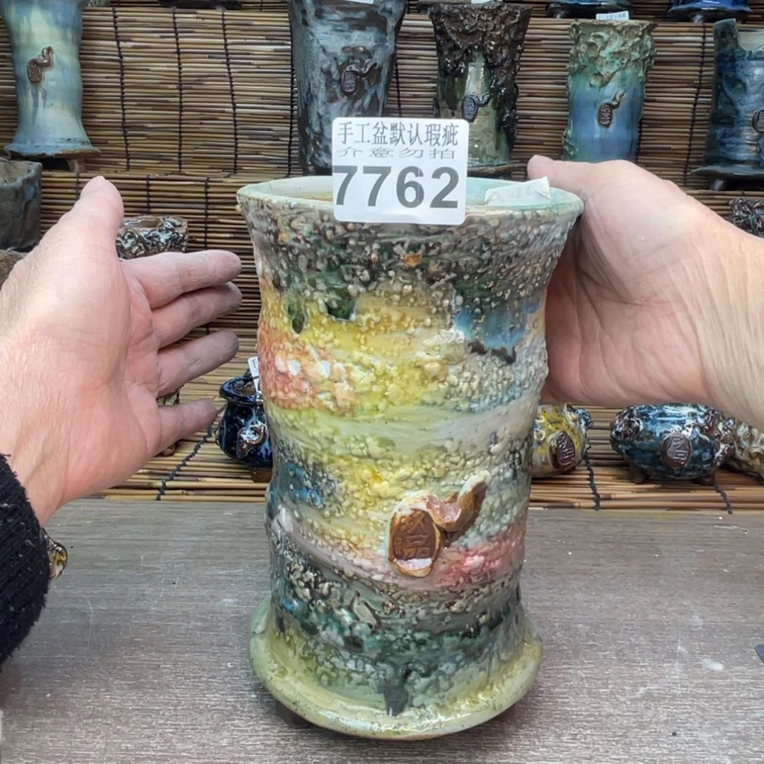 手工花盆默认瑕疵完美者勿拍