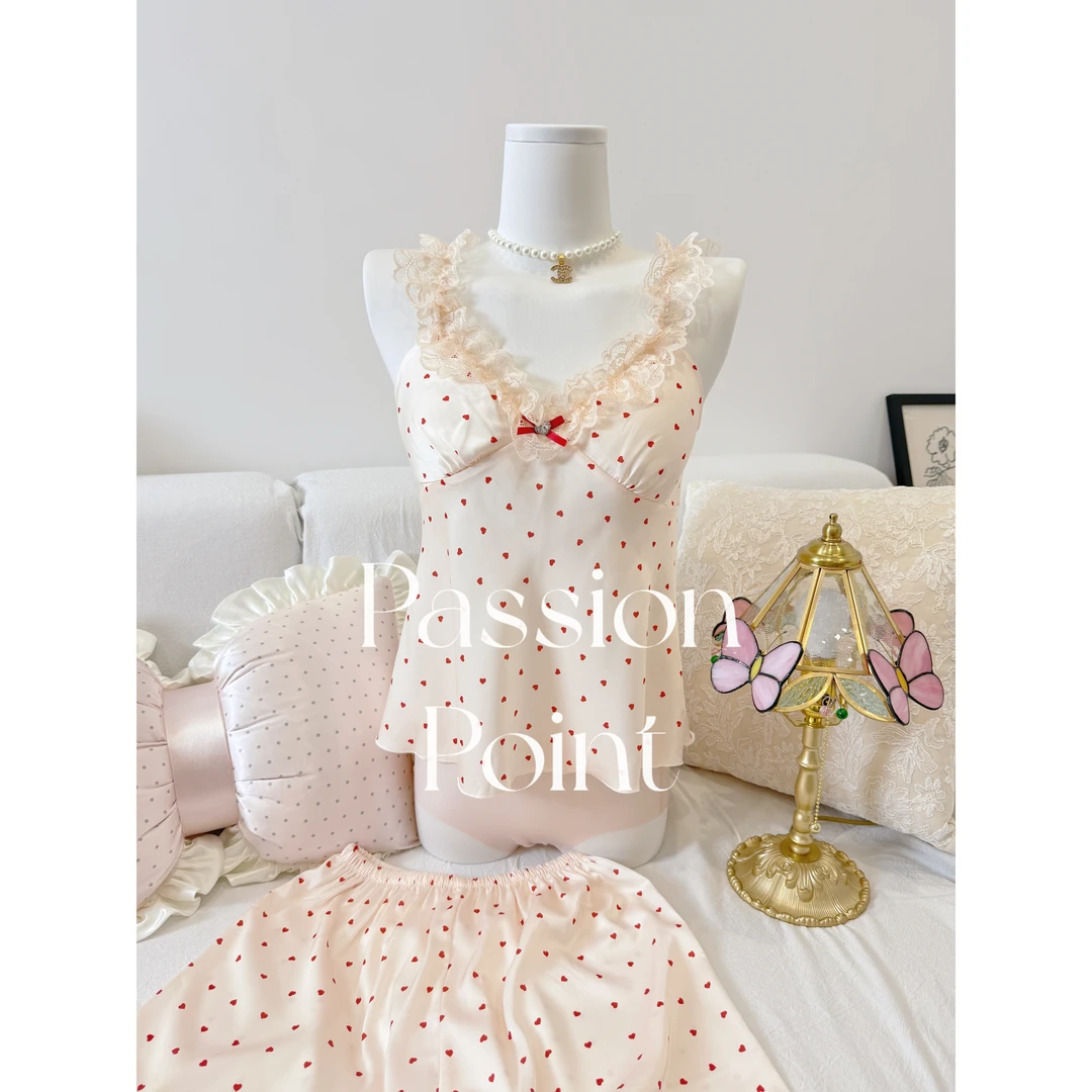 PassionPoint心动信号爱心波点睡衣套装/睡裙