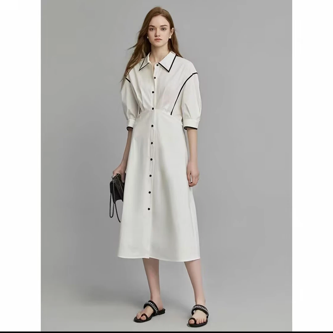 高级感白色连衣裙夏季新款时尚气质款