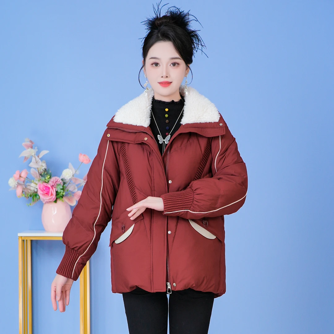 时尚中长款翻领洋气保暖加厚显瘦羽绒服新款2025年秋冬【SJYH3701】