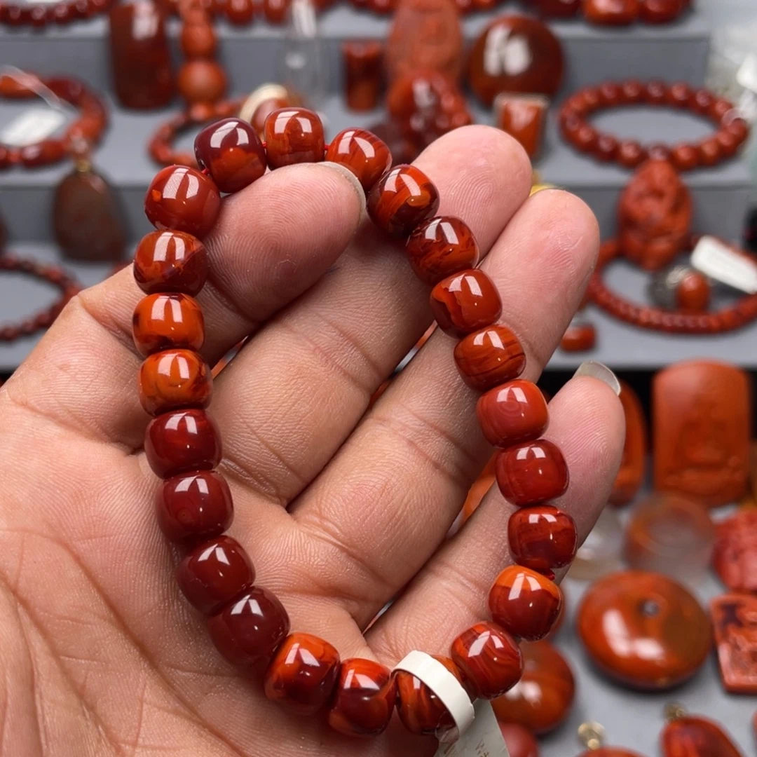 南红玛瑙未镶嵌珠宝奇石单圈9