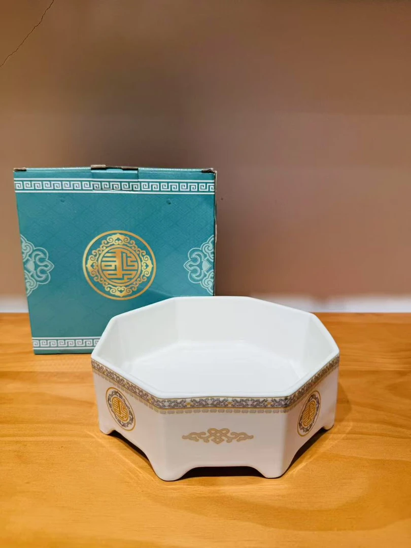 陶瓷盘八角盘礼盒装（直径20×高6.5）