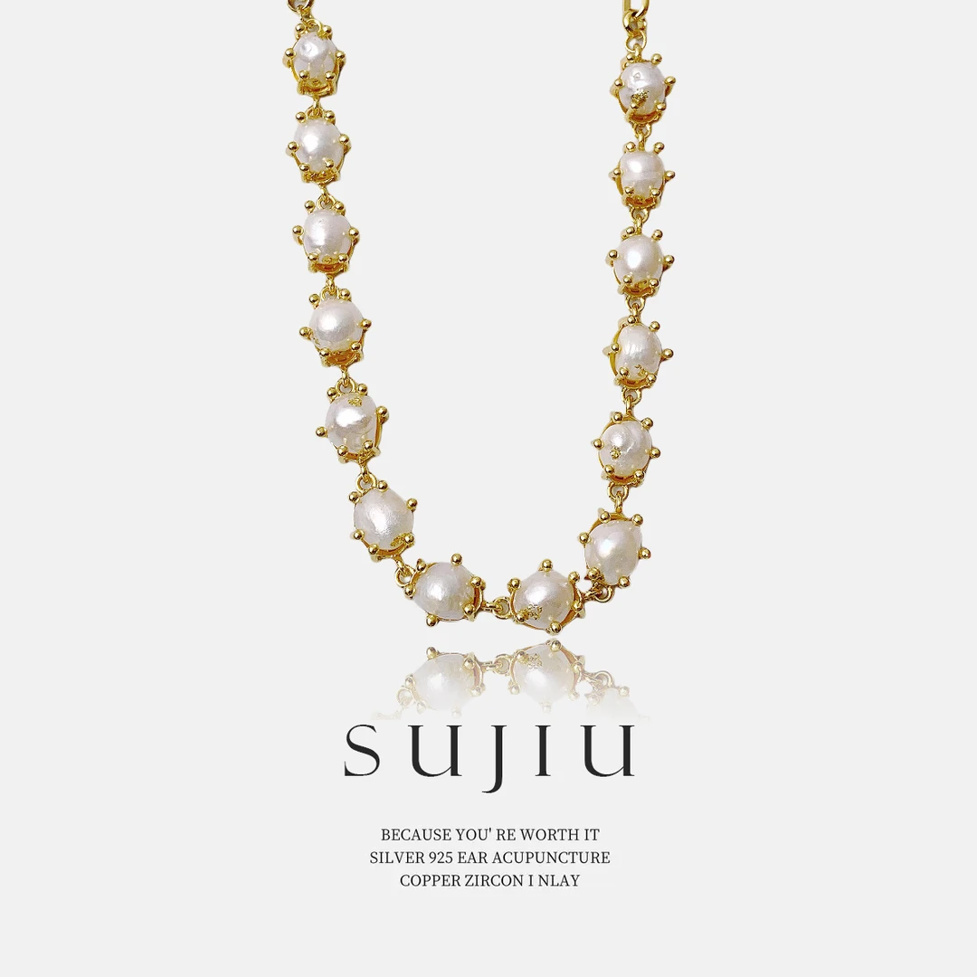 铜合金项链 《繁花项链》复古法式优雅轻奢气质手工项链7509