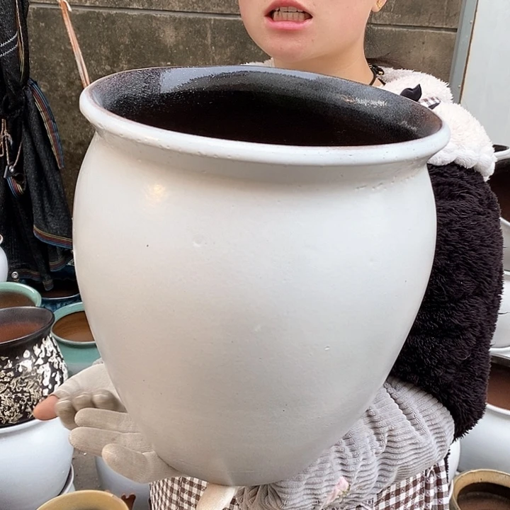紫砂花盆瑕疵口27高30瑕疵