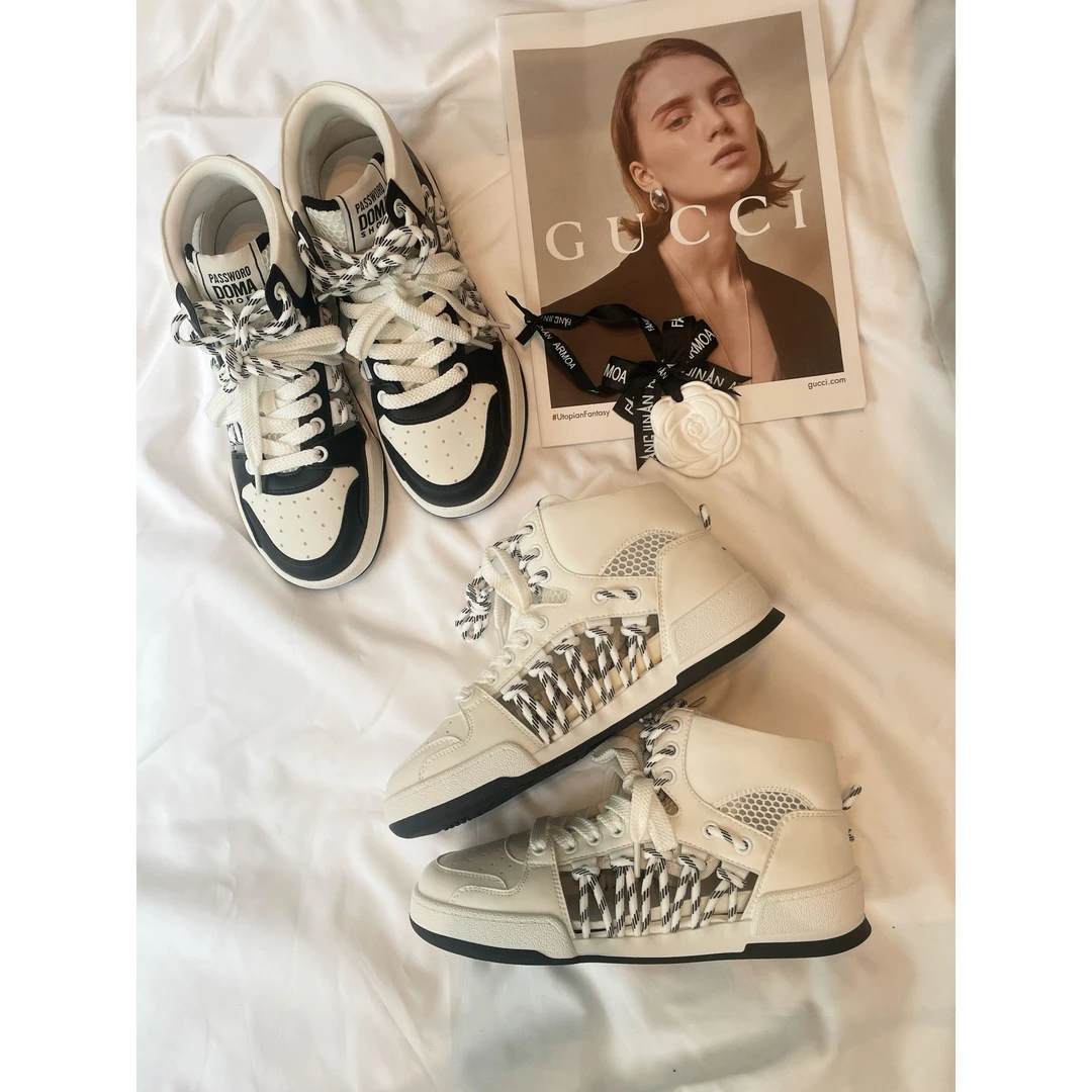 拼色耐脏系带平底透气时尚休闲鞋复古刺绣新中式50092