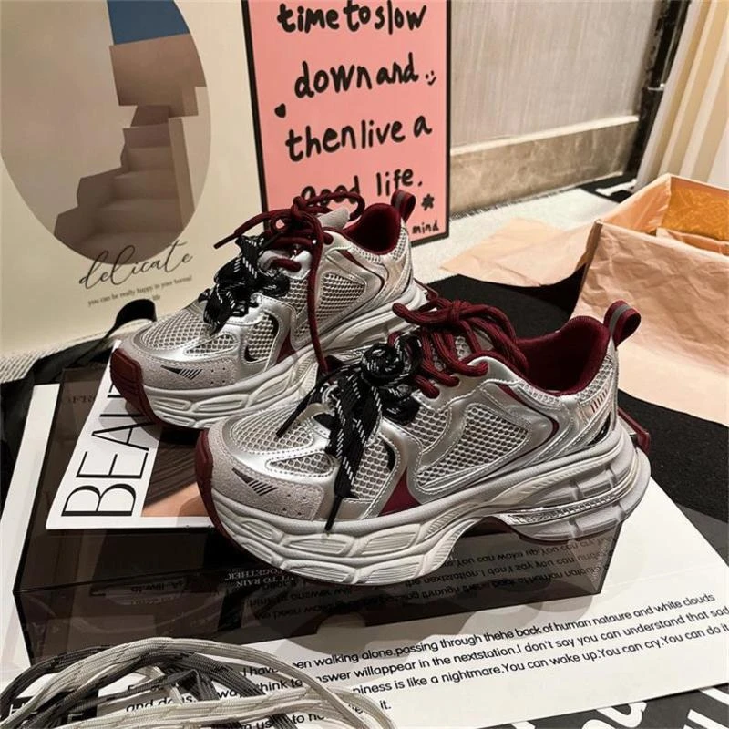 增高厚底老爹鞋2025秋季新款韩版透气百搭轻便防滑休闲运动鞋舒适