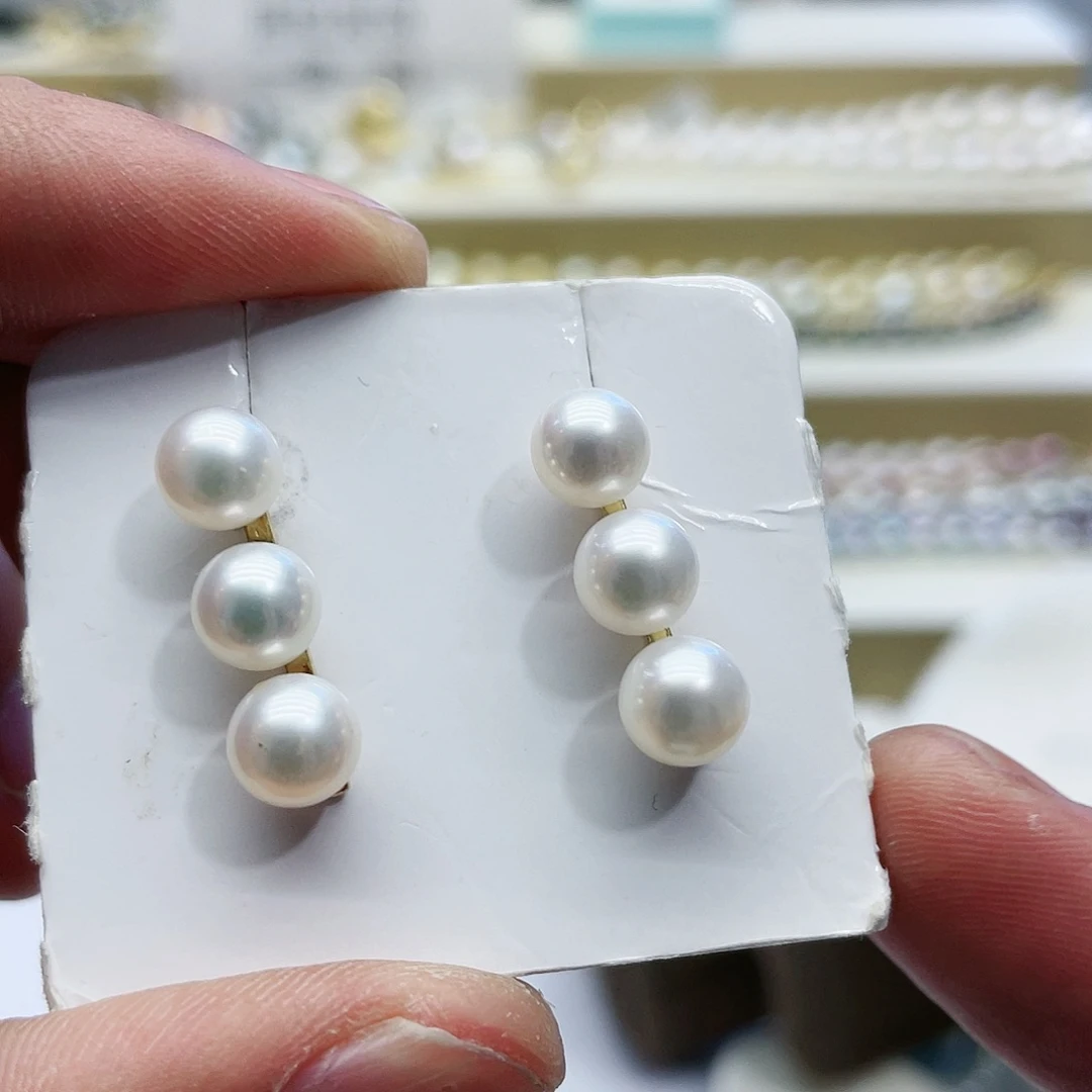 淡水珍珠耳饰银S925镶嵌