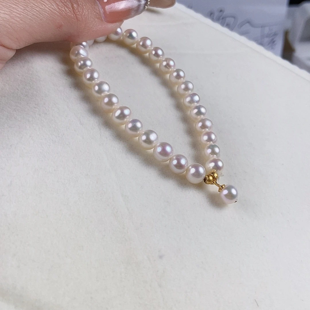 淡水珍珠手绳银S925镶嵌