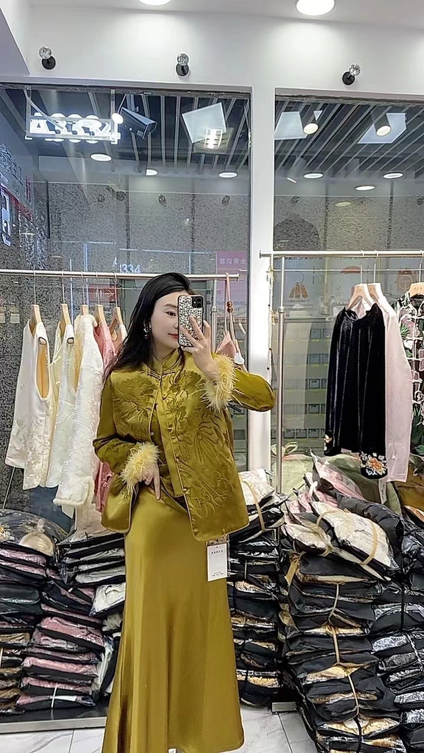 高端刺绣春款【锦绣年华】马甲衣长60左右