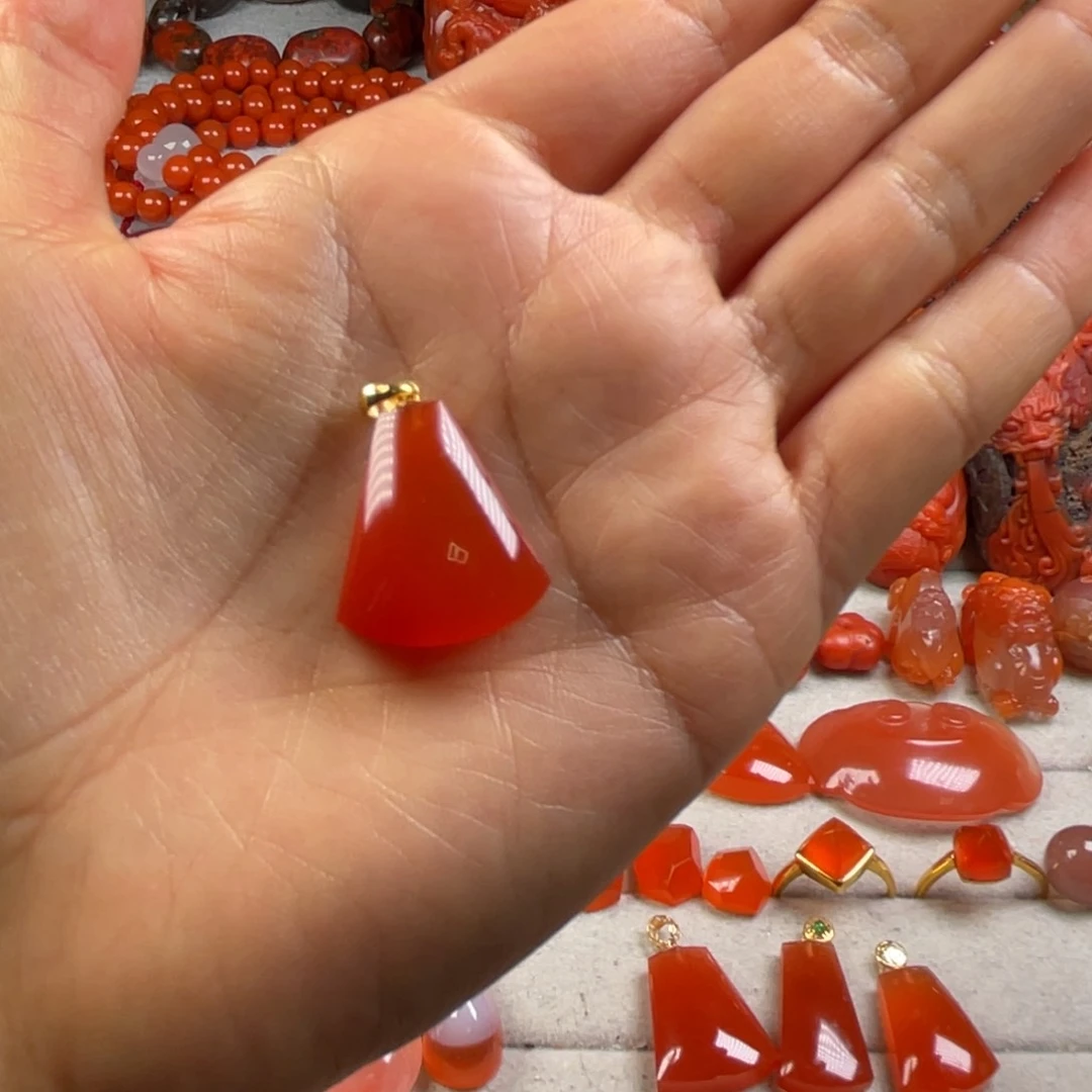 南红玛瑙天然原矿杨柳并冰粉把把壶未镶嵌默**闻