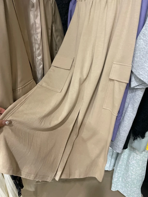 浅咖色工装半身裙