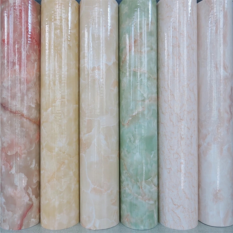 加厚PVC厨房防油防水大理石纹自粘贴纸可翻新灶台墙面防油墙改色