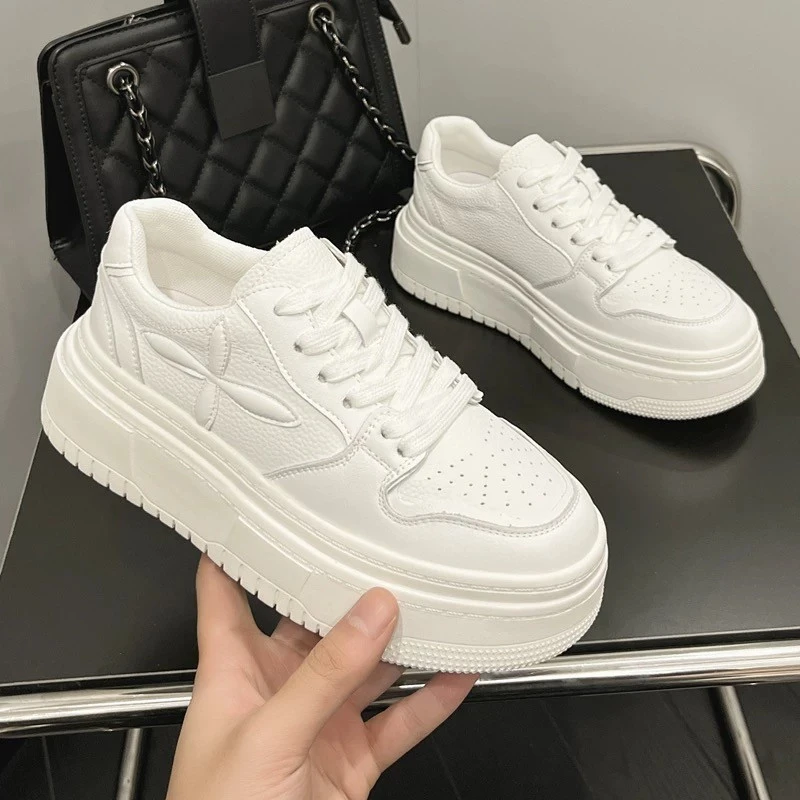 ins风鞋子女厚底时尚小白鞋chic百搭街头情侣休闲运动滑板面包鞋