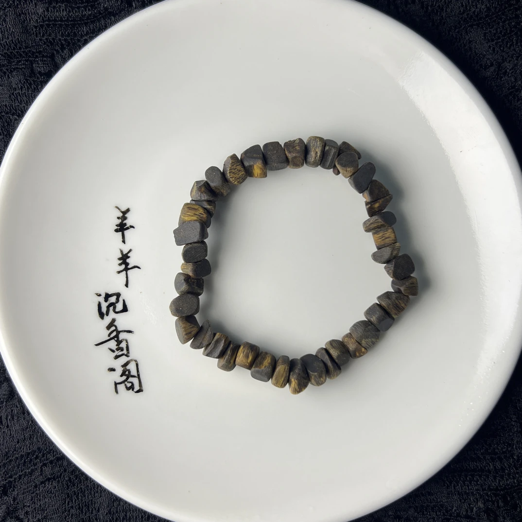 沉香沉香天然种植沉水碎银子随型单圈