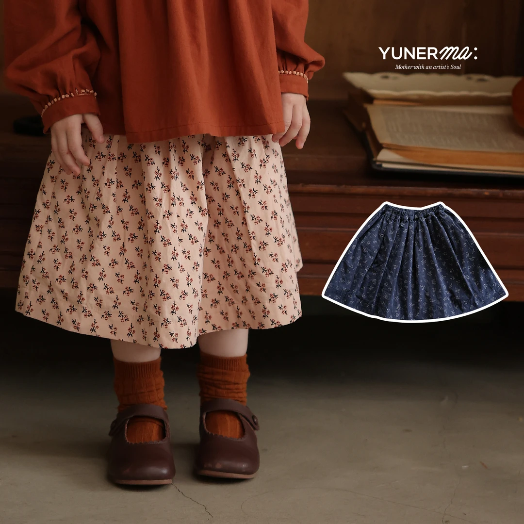 允儿妈女童秋冬新款气质碎花蓬蓬半裙宝宝秋冬洋气半身裙儿童裙子