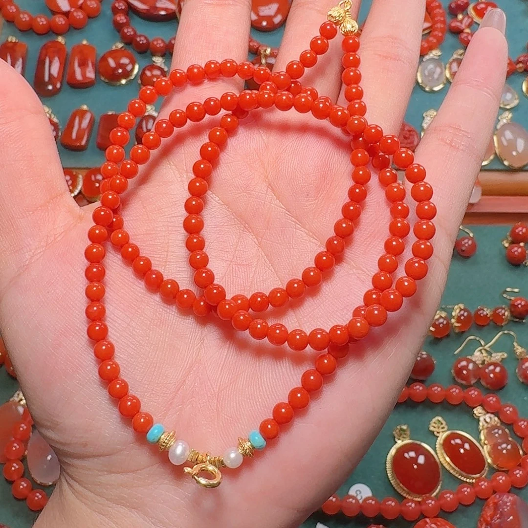 南红玛瑙未镶嵌万能链4+