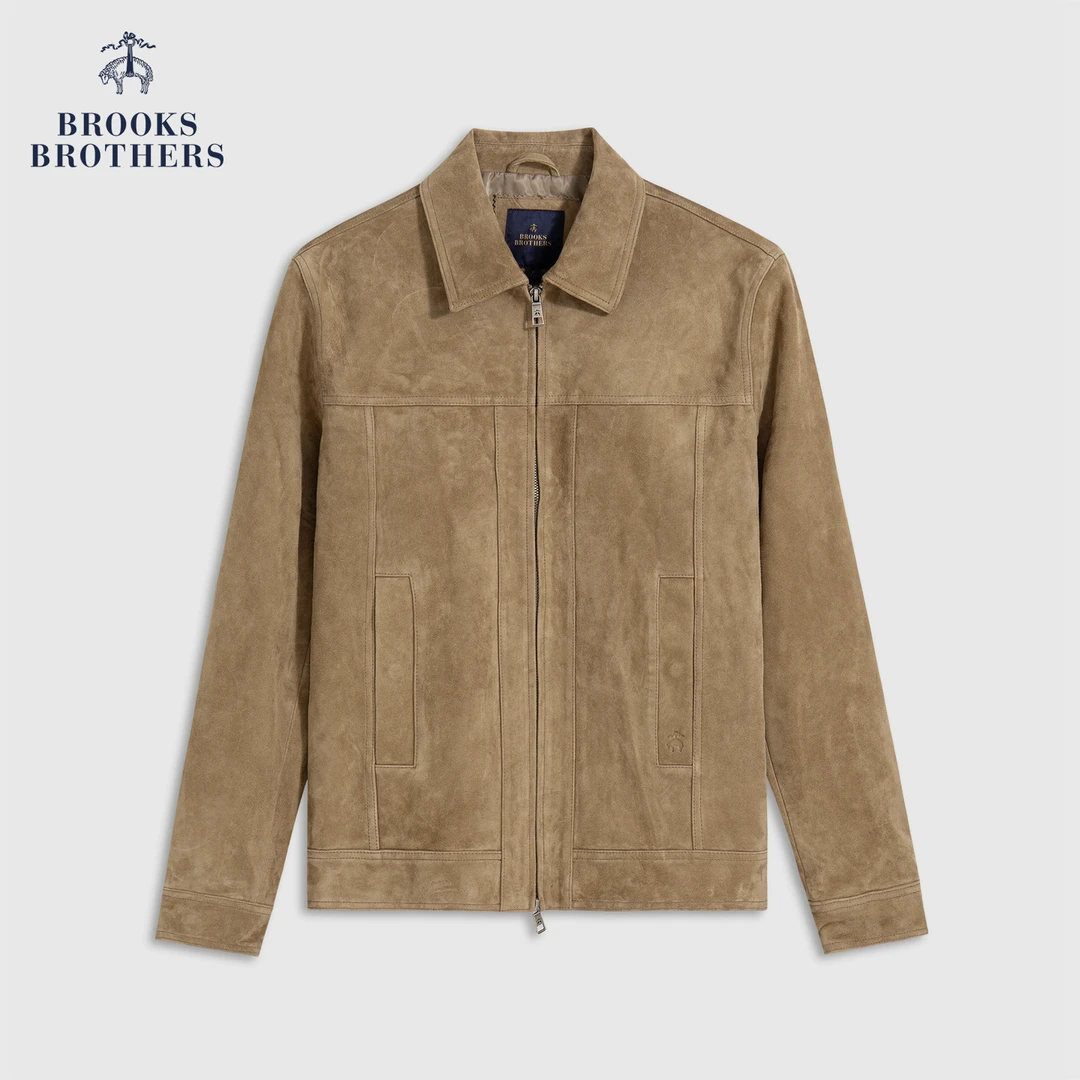 Brooks Brothers/布克兄弟男士25早秋新品巴恩风纯色肌理夹克外套