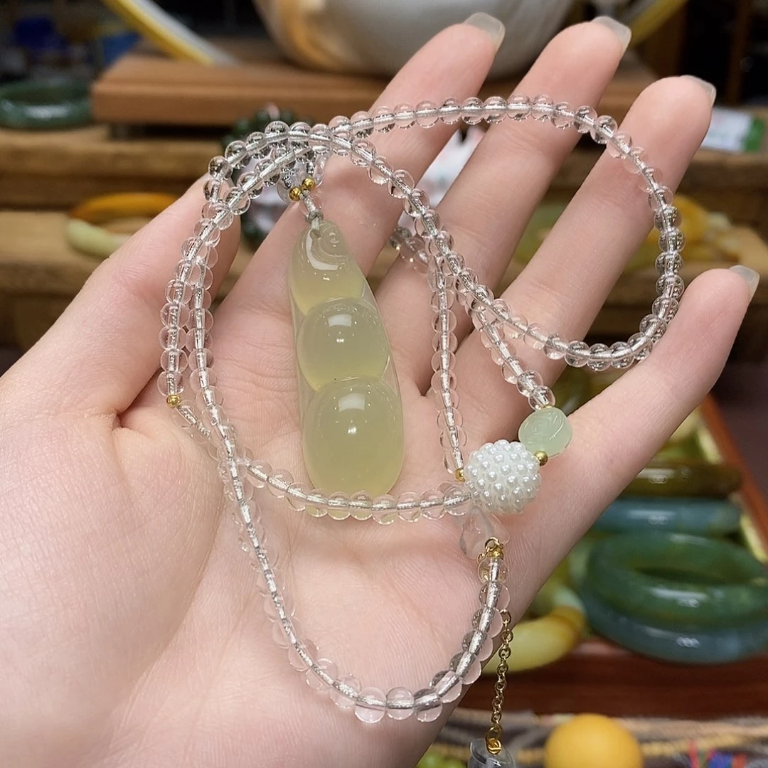 蛇纹石玉未镶嵌颈饰