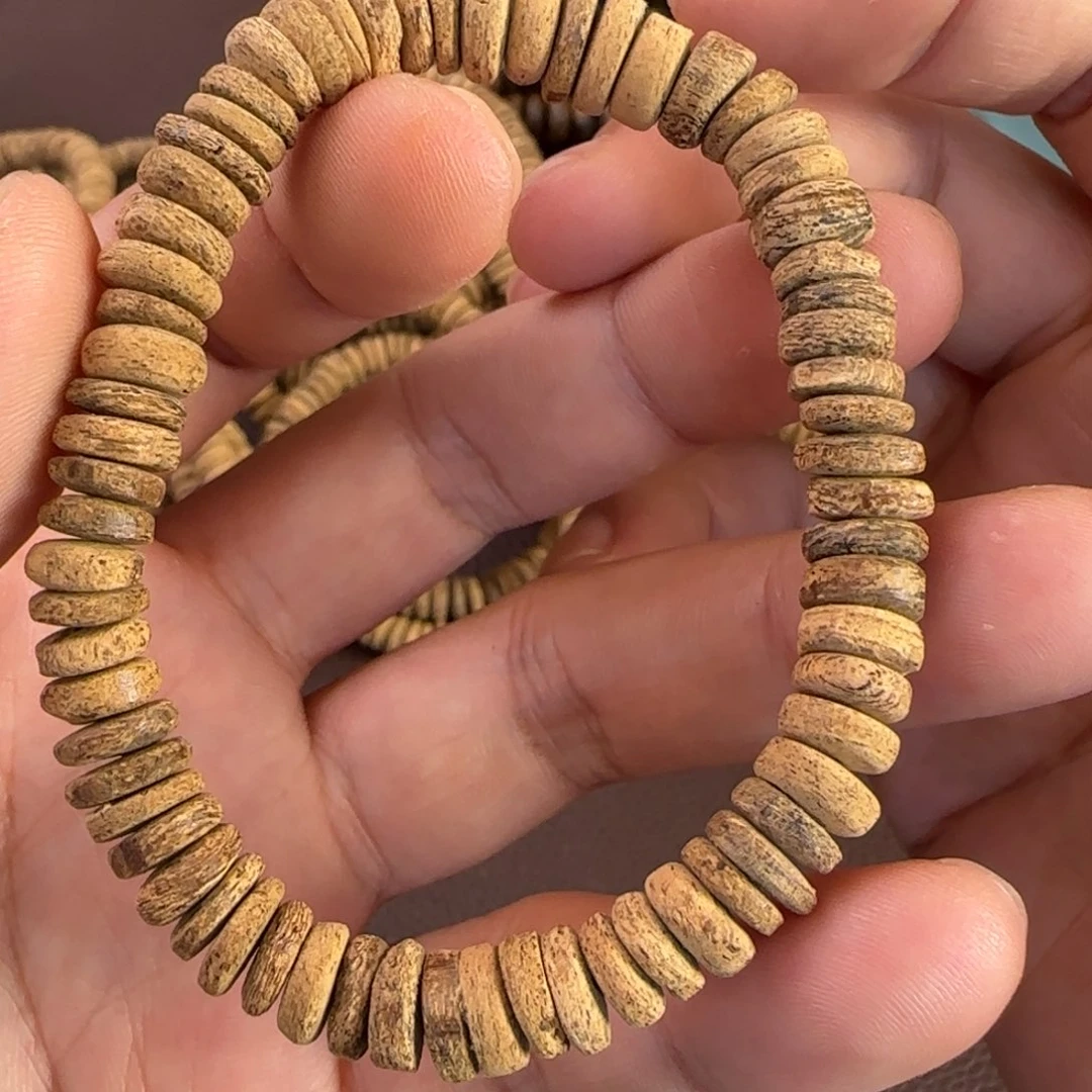 手串沉香斯里兰卡土沉皮油片珠5克