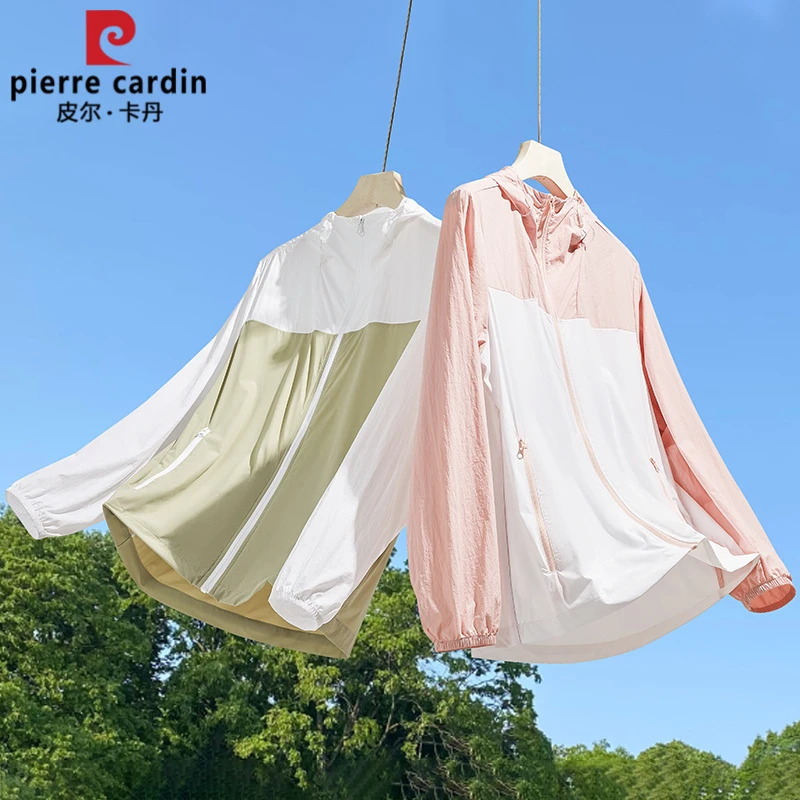 皮尔卡丹2025新款拼接夏季防晒衣男女同款户外运动防紫外线外套