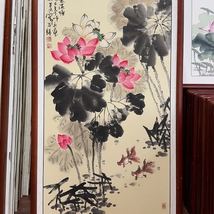 国画带框尺寸63*123厘米