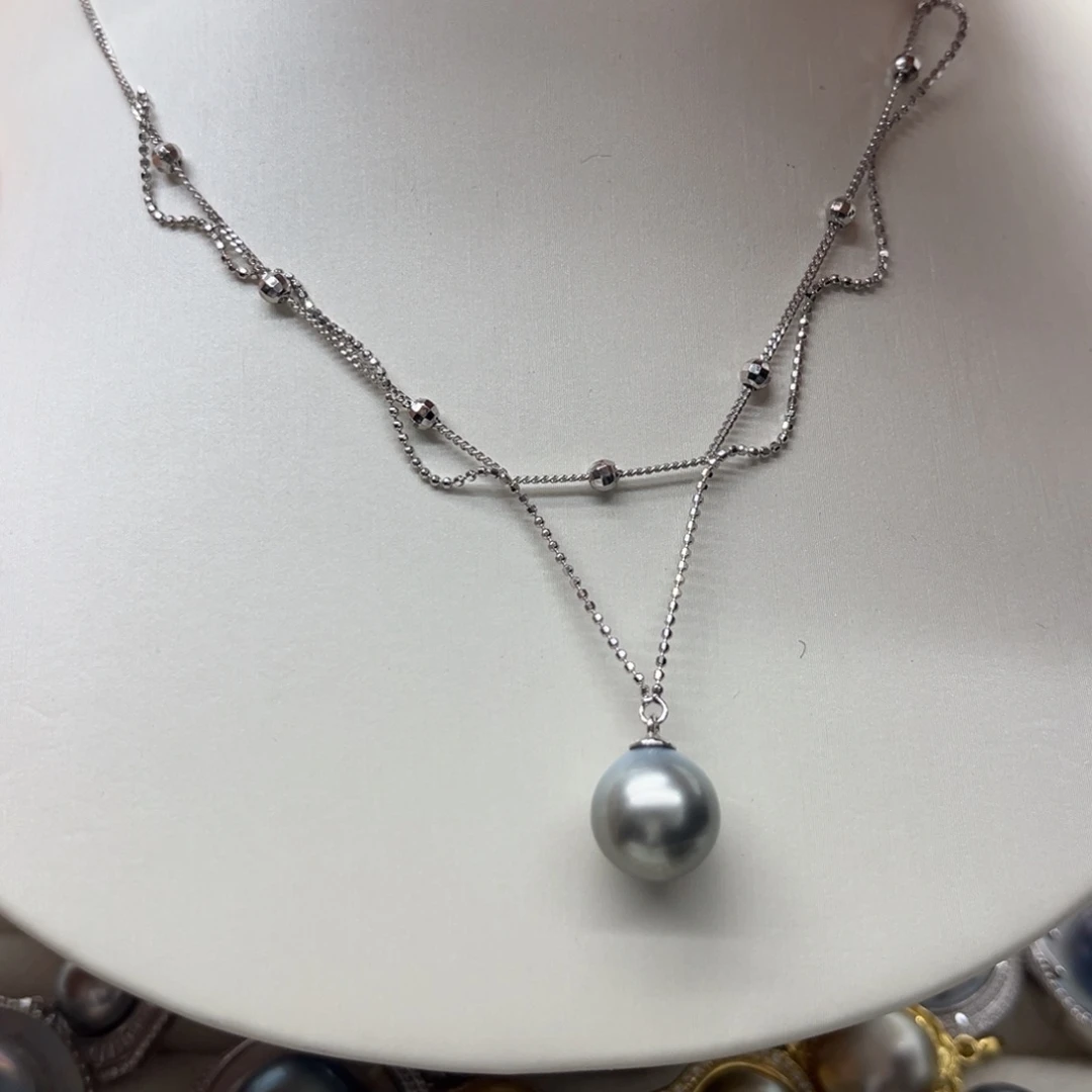 项链海水珍珠银S925镶嵌