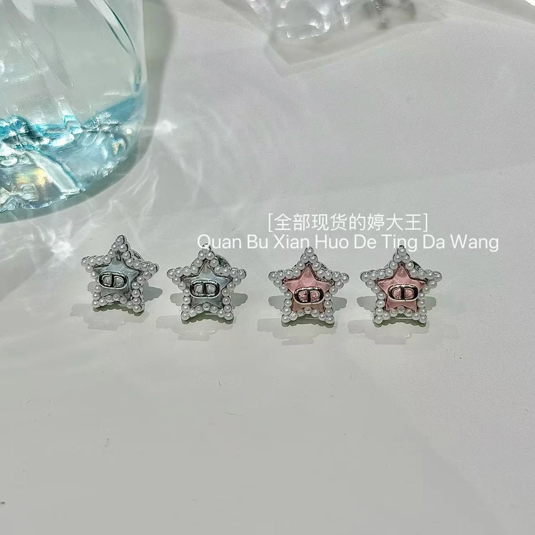 铜合金耳饰 【五角星立体小巧珠珠耳环】