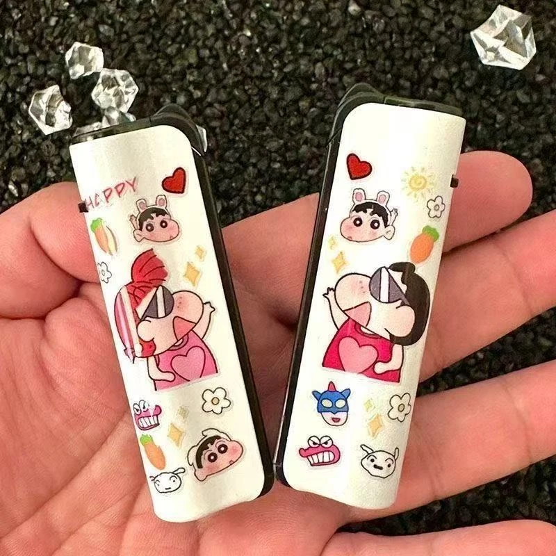 可爱卡通小新系列创意打火机防风蓝焰直冲铁壳充气高礼品