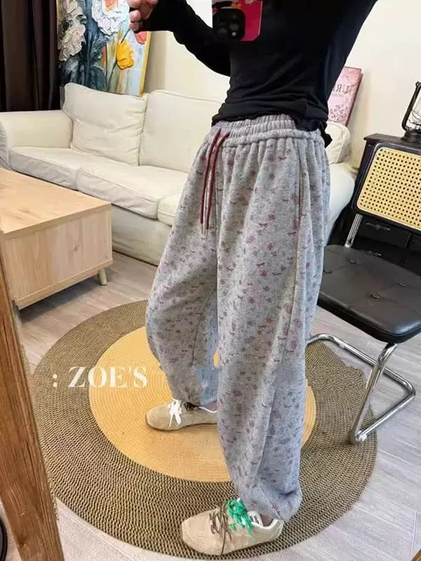 005 【春季新款】满印抽绳印花休闲缩腿卫裤(28020)