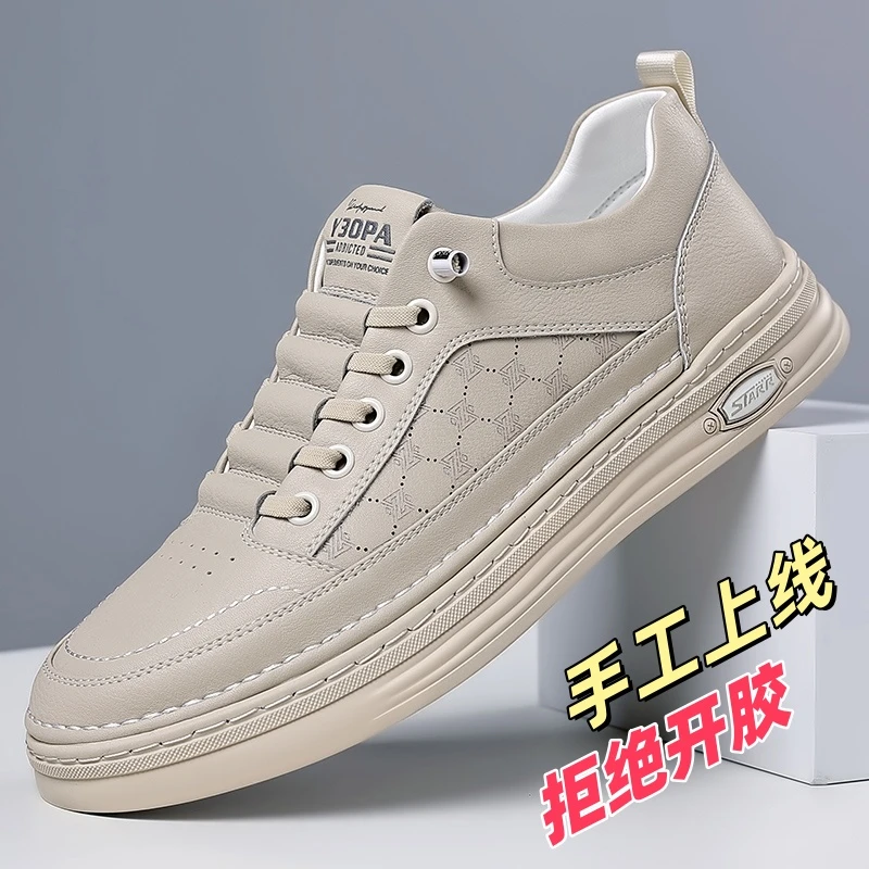 男士懒人鞋圆头春秋日系休闲皮鞋时尚潮鞋防滑小白鞋皮鞋百搭