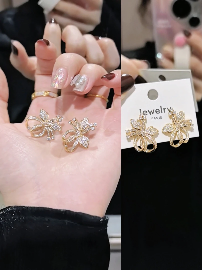 铜合金锆石耳饰 耳环气质轻奢戒指项链手串小众饰品专拍链接耳钉