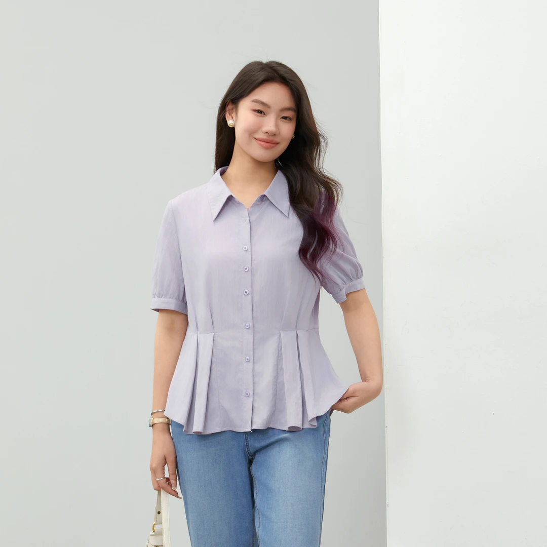 【知性优雅气质减龄衬衫】纤莉秀大码女装休闲时尚百搭上衣QK1289