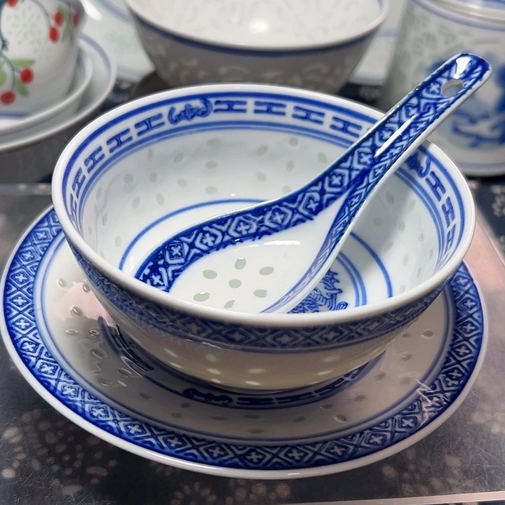 青花玲珑的三件套