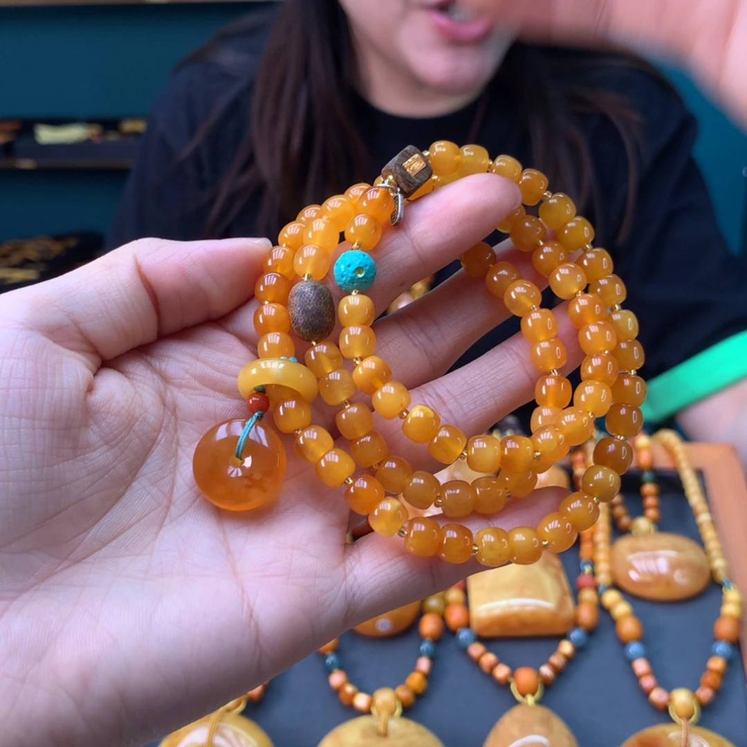 蜜蜡未镶嵌手串天然