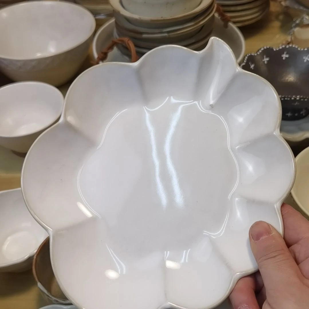 瓷片微瑕初恋系列八寸浅盘三个一组