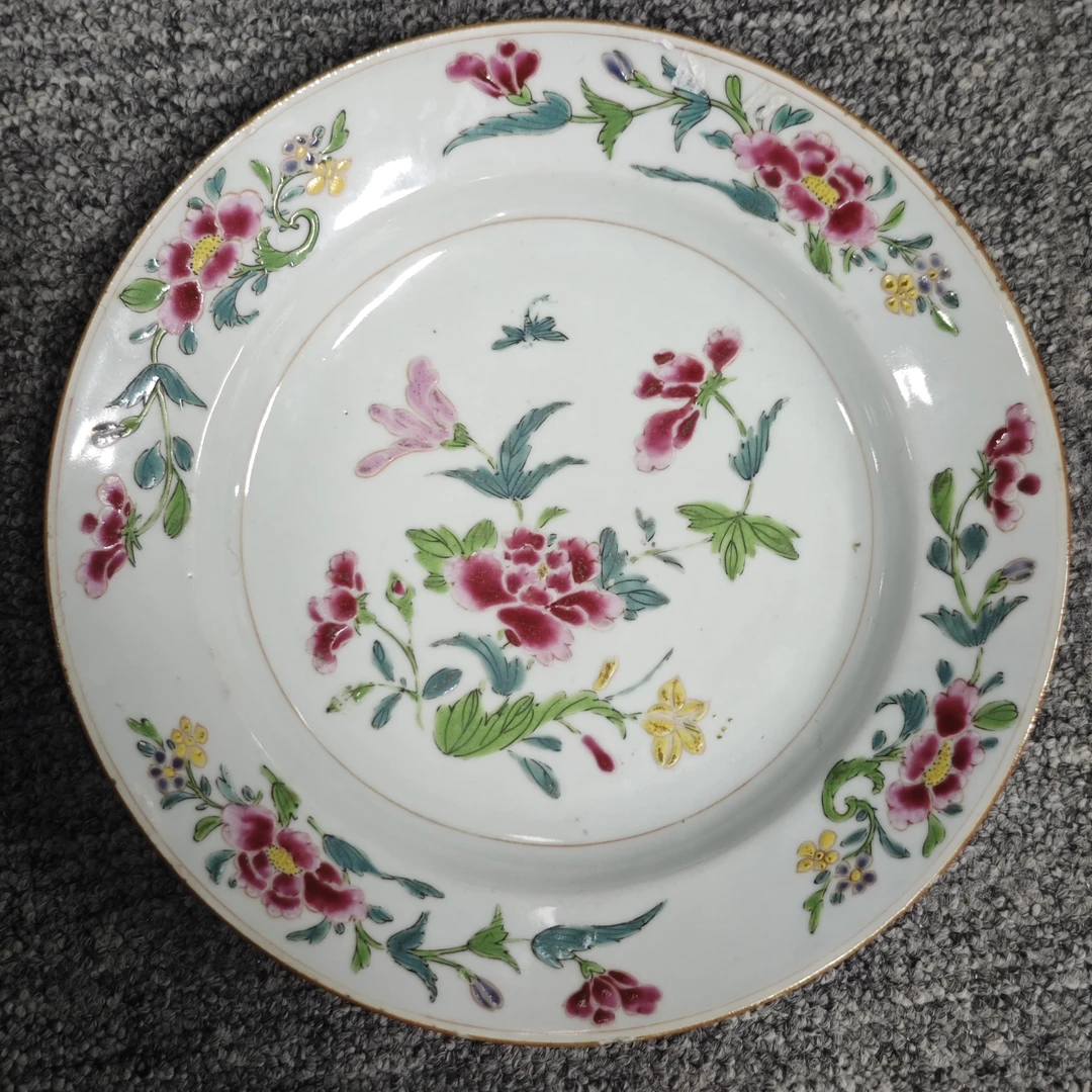 清 雍正 粉彩花卉赏盘古陶瓷w-1226