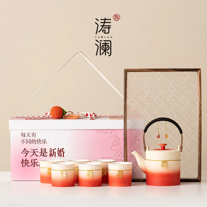 新婚礼物送新娘新人结婚订婚送闺蜜轻奢用品茶具实用礼盒茶壶茶杯